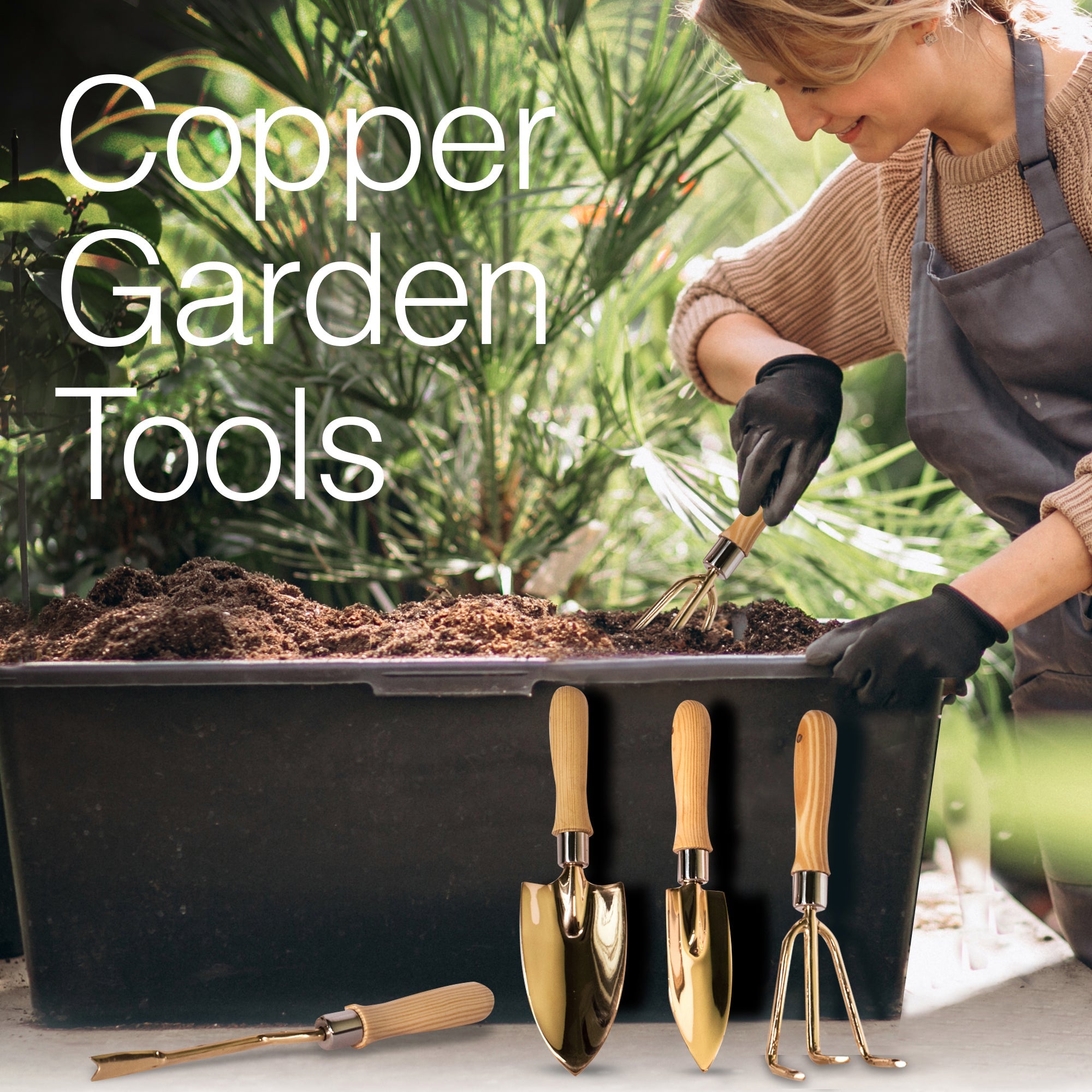 Copper Gardening Tool Set – Spring Garden Sale 20% Saving